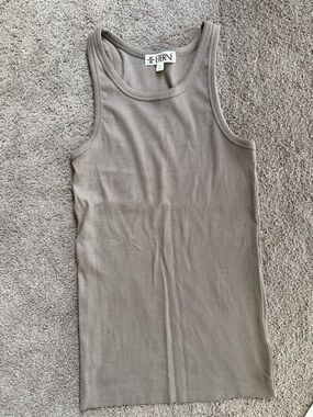 Eterne Ribbed Tank Chemise in Taupe